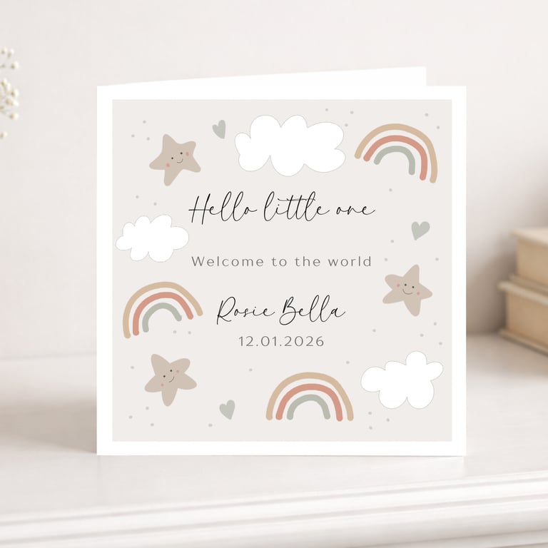 New baby card - hello little one