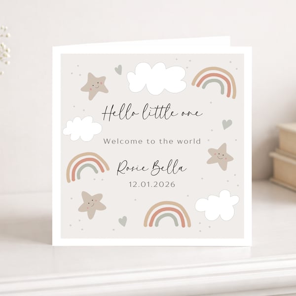 New baby card - hello little one