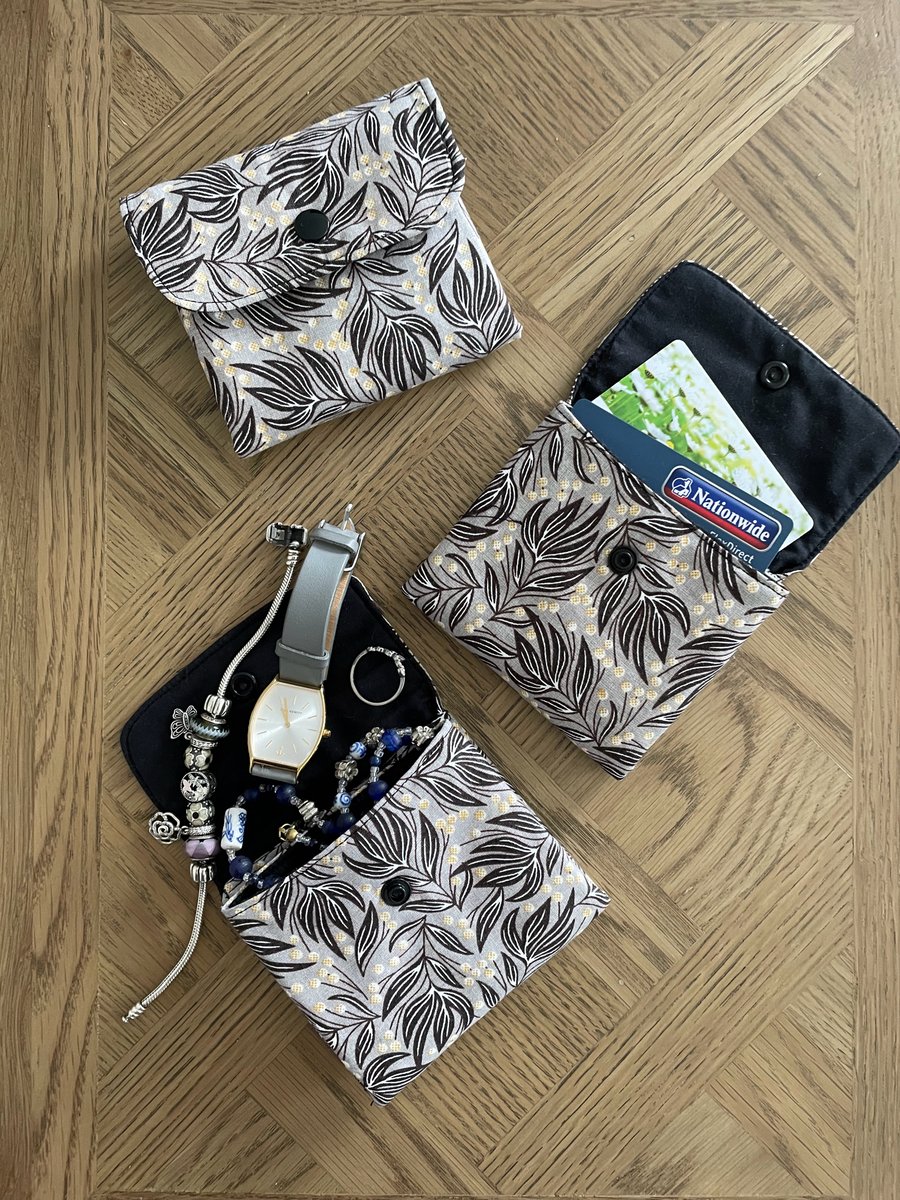 Handmade Padded Fabric Purse or Jewellery Pouch