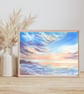Soft Seascape Wall Art Print, Watercolour Serene Landscape Softcore Art Decor - Image 6