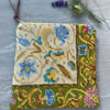 Reclaimed tapestry and linen zip pouch