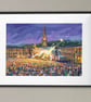A4 Framed (choice of colours) Concert Night at Halifax Piece Hall Art Print