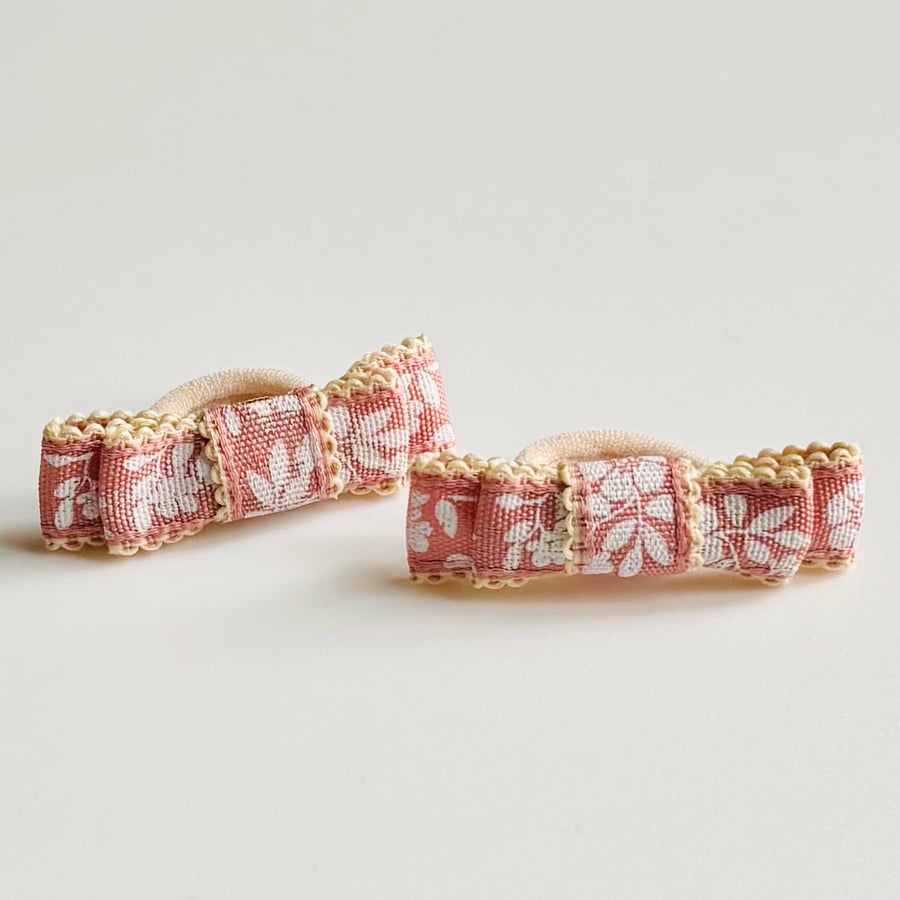 Rose pink Bow Hair bobbles 