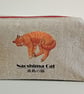 Cute Japanese Cat Printed Make-up Bag, Pencil Case - Cream - Image 3
