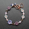 Flower Bracelet Pastel Colours Czech Glass 