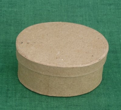 Oval Papier Mache Box Plain Pack of 4