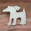 curly coated dog brooch