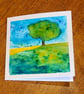 Tree study 2 handpainted greeting card  - Image 1