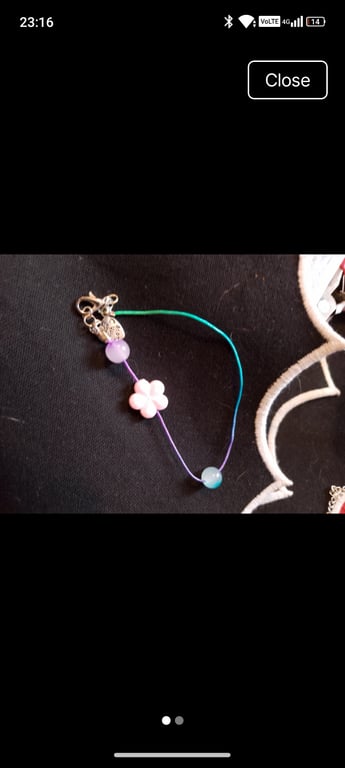 Handmade cord bracelet with beads