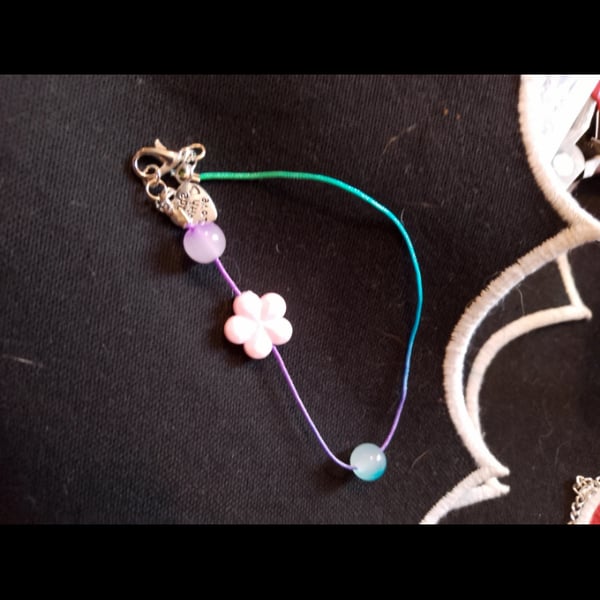 Handmade cord bracelet with beads