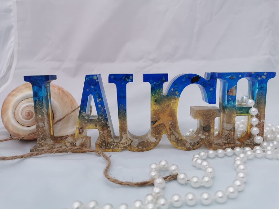 Resin Beach Theme LAUGH decor