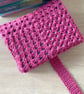 Granny Square Book Sleeve - Book Wrap -  Dark Pink Crocheted Book Sleeve - Image 3