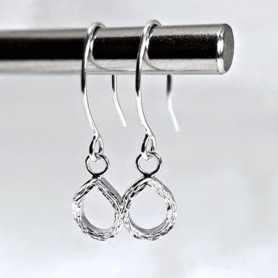 Silver Teardrop Earrings, Sterling Silver Dangle Earrings, Silver Drop Earrings