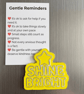 Shine Bright handmade yellow fridge magnet with A7 Gentle Reminders card