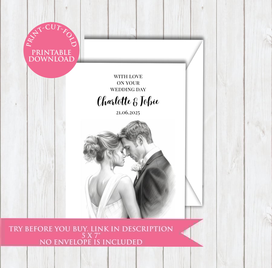 Black & White Wedding Editable Card