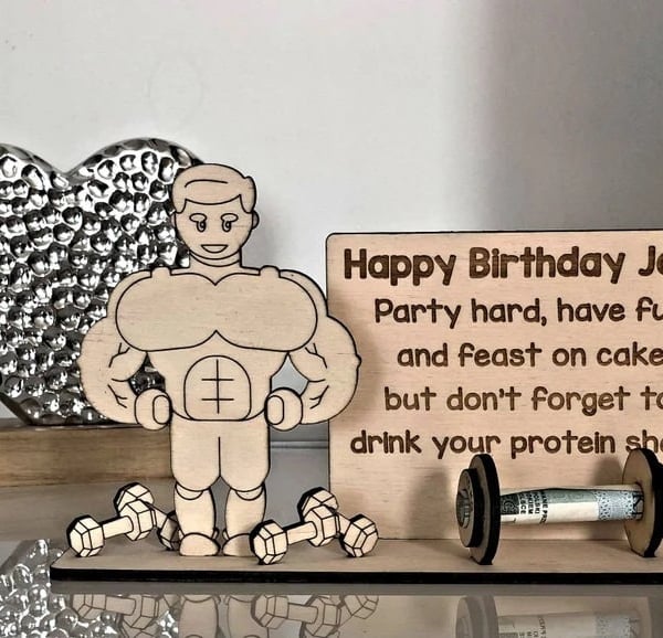 Personalised Bodybuilder Money Gift, Fitness, Personal Trainer, Gym Lovers Gift