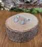 Silver Leaf Cut-out Stud Earrings - Image 2