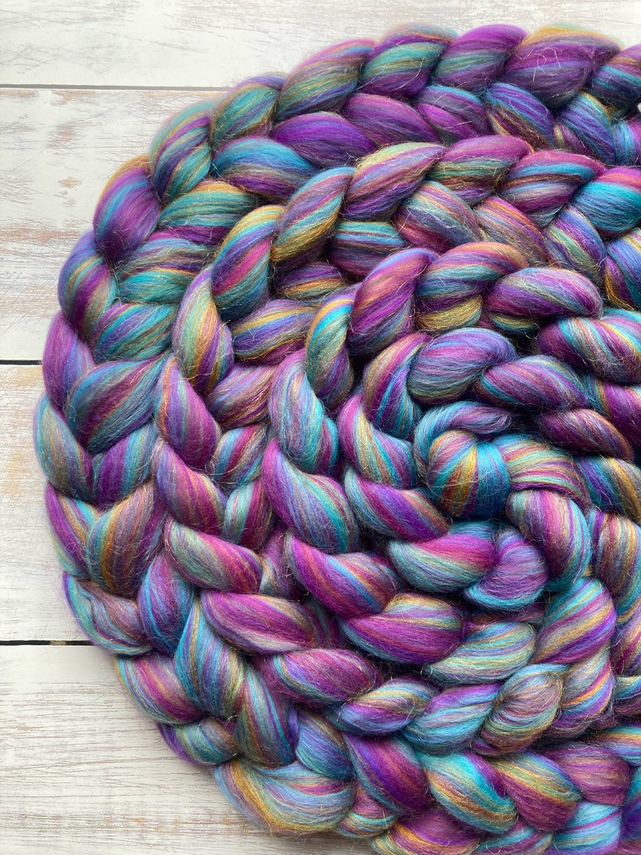 Merino blend spinning fibre 100g Aurora