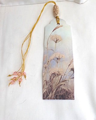 Up Cycled Card and Beaded Bookmark 4
