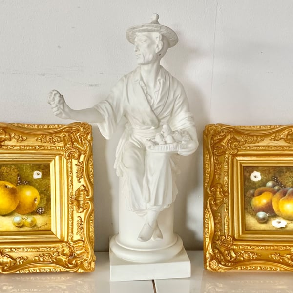 Worcester Fruit . Pair of Handpainted Bone China Plaques