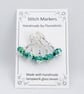 Lampwork Stitch Markers - Emerald Speckles - Image 1