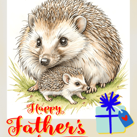 Hedgehog Father's Day Card A5