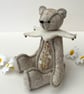 Embroidered artist bear,  one of a kind collectable teddy bear by Bearlescent  - Image 8