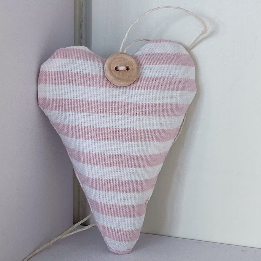 BABY PINK STRIPED HEART - lavender, long shape
