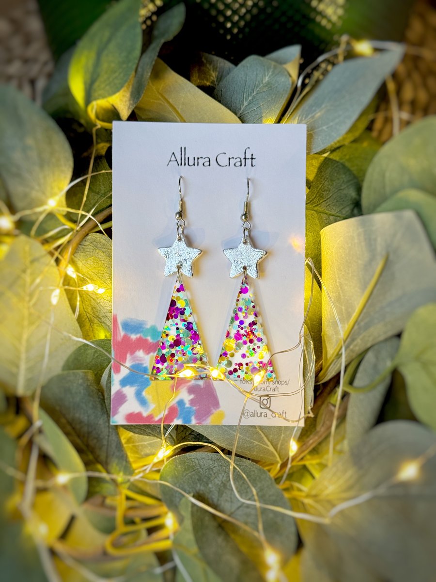 Modern Festive Tree Earrings - Mel