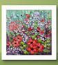 "My summer garden border"  is a floral oil painting