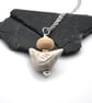 cream ceramic bird necklace