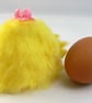 fluffy  yellow chick egg cosy with flower - Image 3