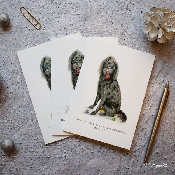 Pack of 6 Funny Dog Christmas Cards Designed By CottageRts