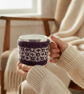 Purple Sheep mug hug , fair isle knitted cosy - Image 3