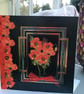 Dramatic black and red poppy birthday card - Image 1