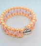 Pearl and Crystal 2 Strand Cuff Bracelet with Bridesmaids Charm, Hen Party Gift - Image 4