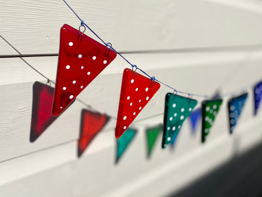 Fused Glass Bunting - 'Dotty'