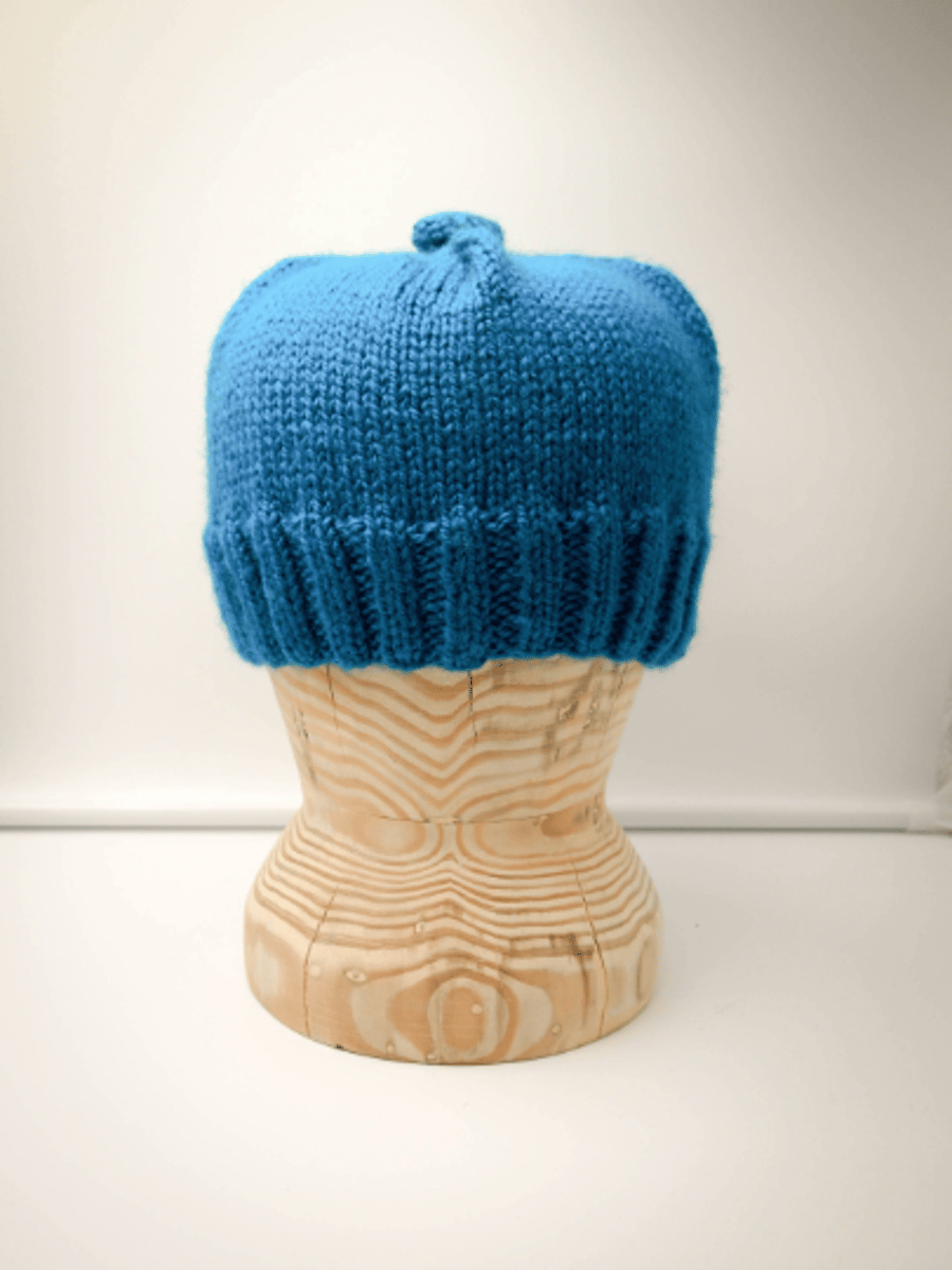 Hand Knitted Teal beret