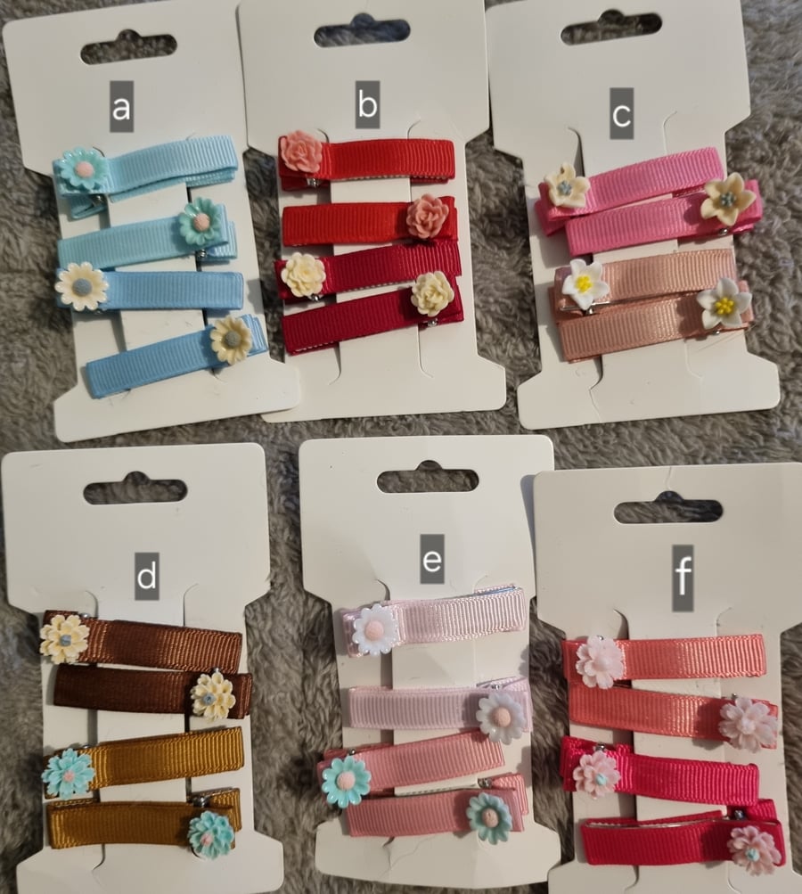 Floral fabric barrette