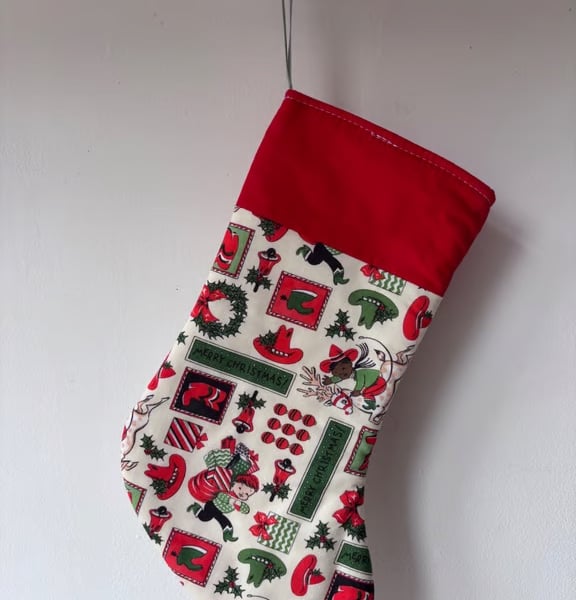 Summer Seconds - Christmas stocking - retro cowboy print