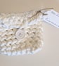 Handmade crochet purse made with white t-shirt yarn 