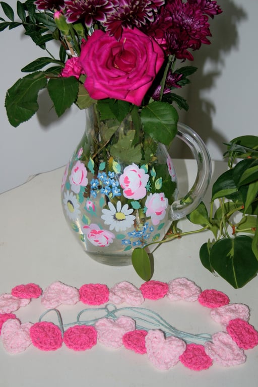 Pretty Heart and Circle Crochet Garland