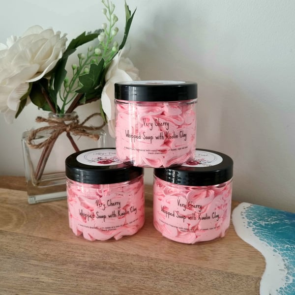 Very Cherry Scented Whipped Soap- 100g - Bath, Shower, Shave
