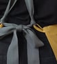 One-of-a-kind Ochre Denim Patchwork Apron, Adjustable Crossback, Upcycled - Image 5