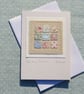 Hand-stitched mini 'patchwork' with dove on card - any occasion a card to keep! - Image 1