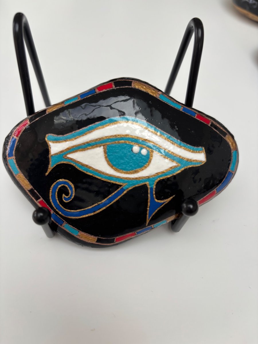 Hand painted Egyptian natural rock.