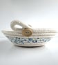 Trinket Bowl made from Coiled Rope and Floral Fabric - Image 6