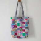 Upcycled Cotton Patchwork Tote Bag