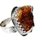 Citrine Druzy Adjustable Statement Ring Sterling Silver Chunky Crystal Jewellery - Image 5