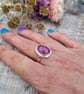Sterling Silver Red Sapphire Ring - UK Size R